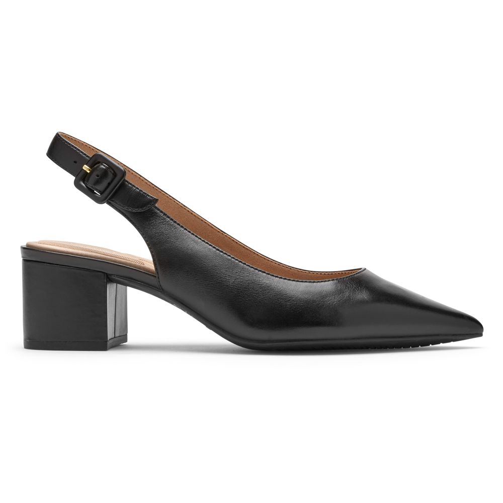 Rockport Total Motion Noelle Slingback Heel - Womens Pumps - Black - NZ (DCS-051346)